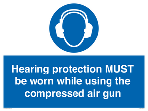 Hearing protection MUST be worn while using the compressed air gun